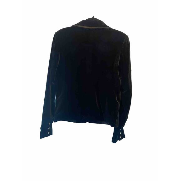 Draper James Blazer Womens Small Black Velvet Witchy Career Office Work Jacket - Picture 3 of 11